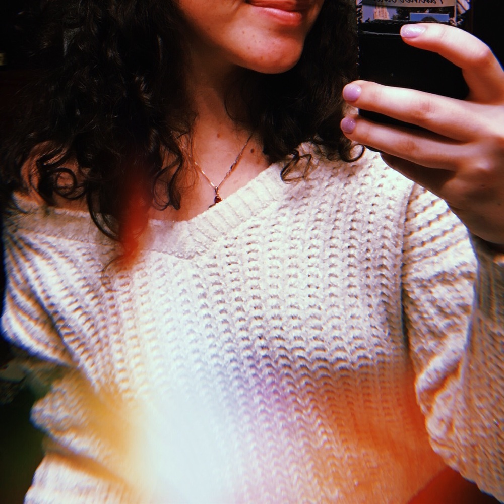 V-neck crop sweater